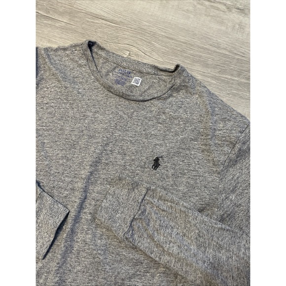 Polo Ralph Lauren Men's Large Gray Long‎ Sleeve Crew Neck Casual Shirt - Picture 1 of 6